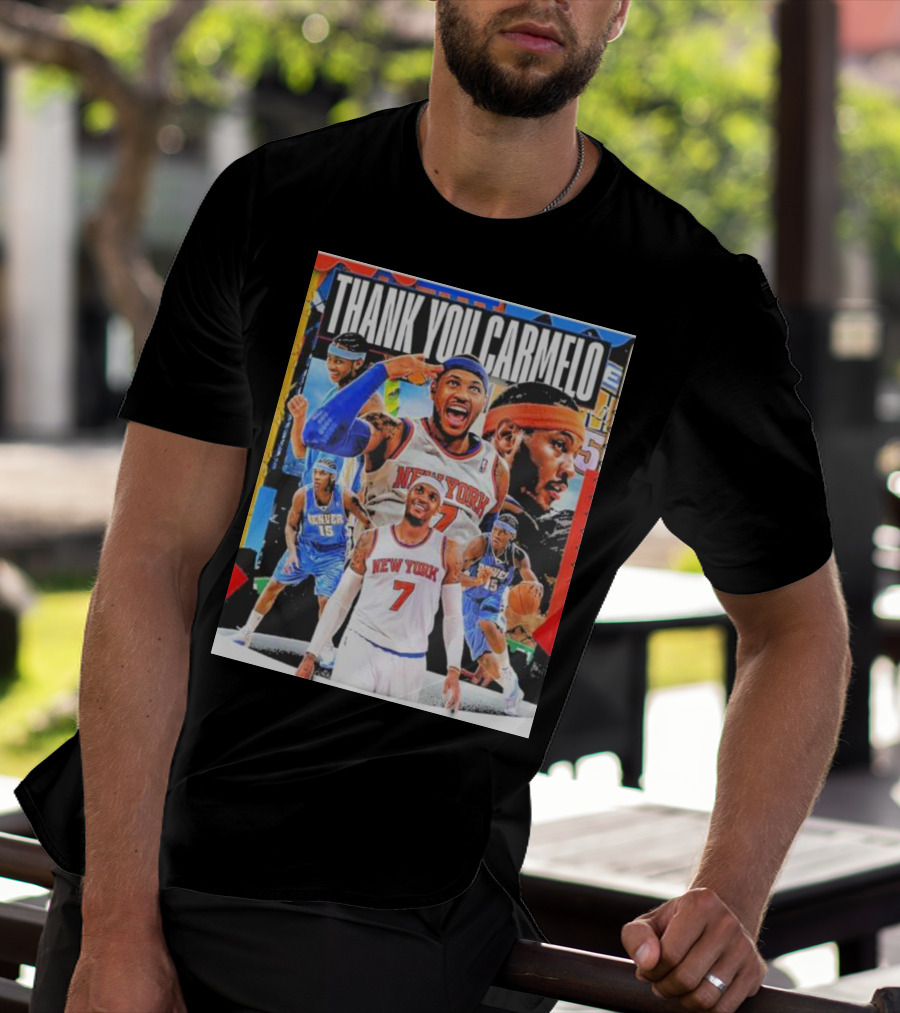 Thank You Carmelo New York 7 Denver 15 Basketball T-Shirt