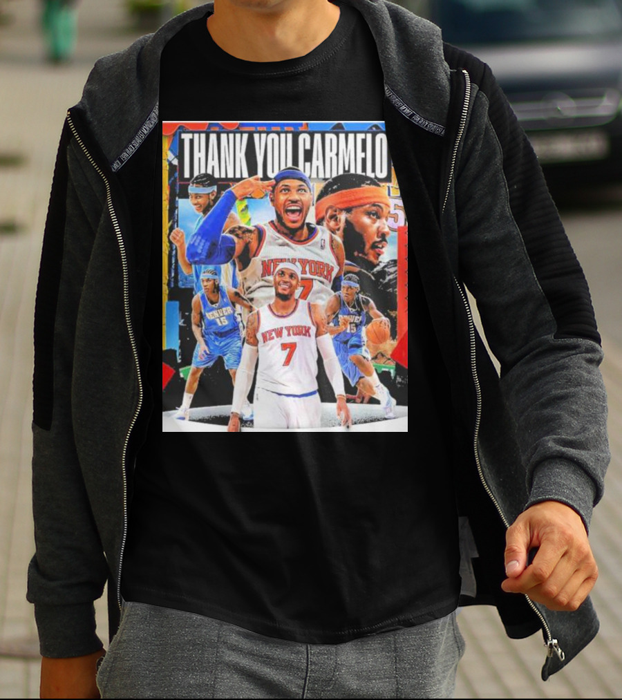 Thank You Carmelo New York 7 Denver 15 Basketball T-Shirt