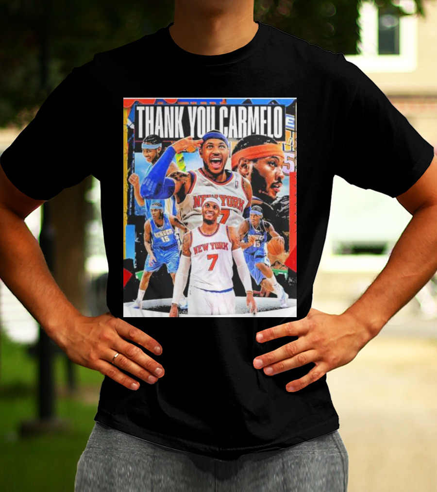 Thank You Carmelo New York 7 Denver 15 Basketball T-Shirt