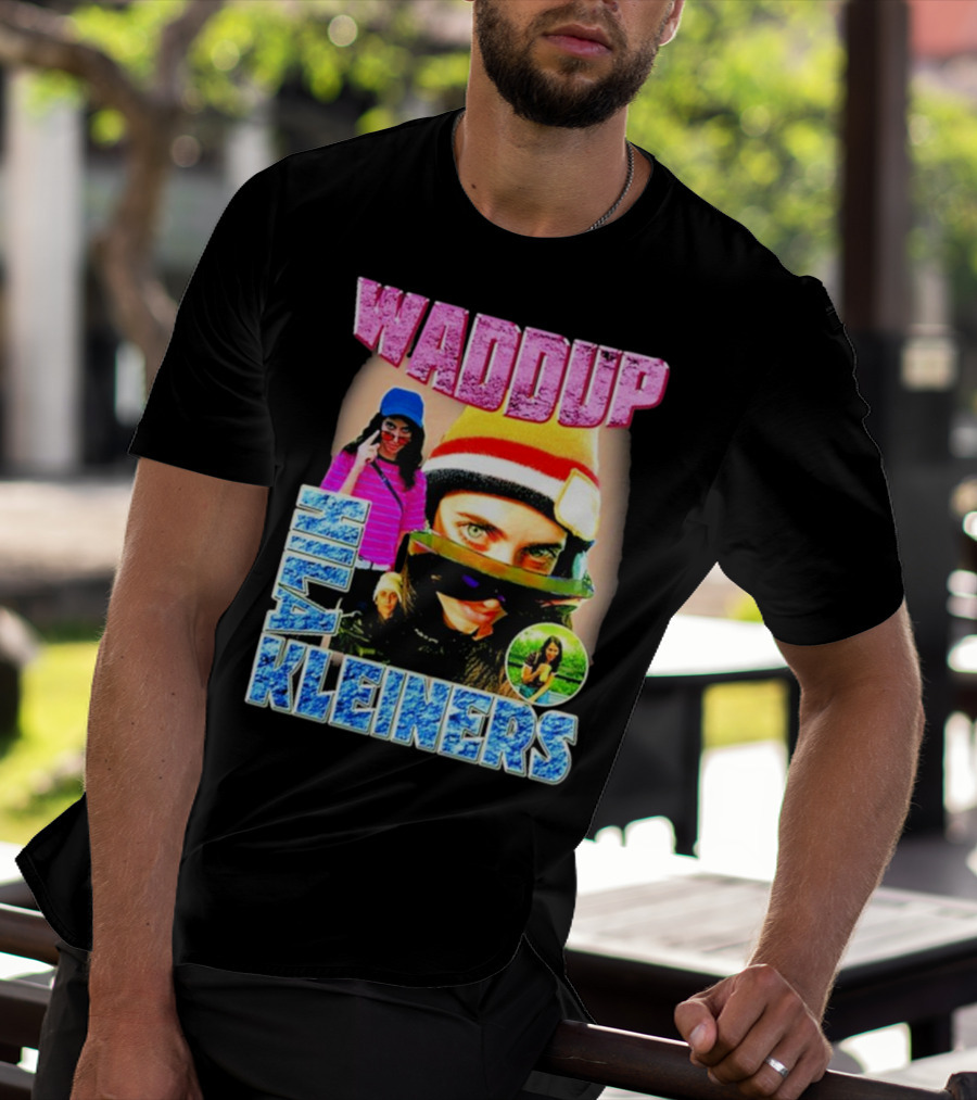 Waddup Hila Kleiners Colorful Ski Mask And Sunglasses Collage T-Shirt