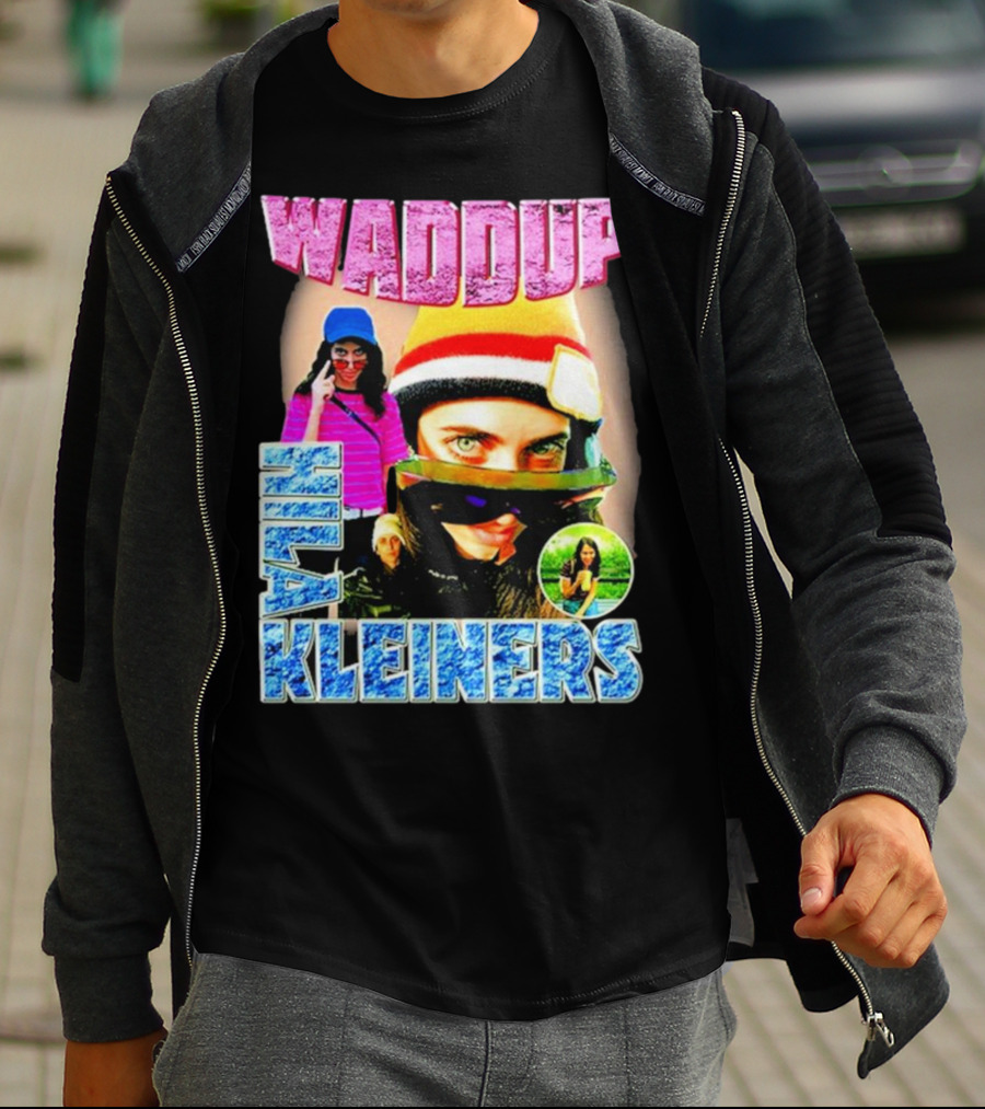 Waddup Hila Kleiners Colorful Ski Mask And Sunglasses Collage T-Shirt