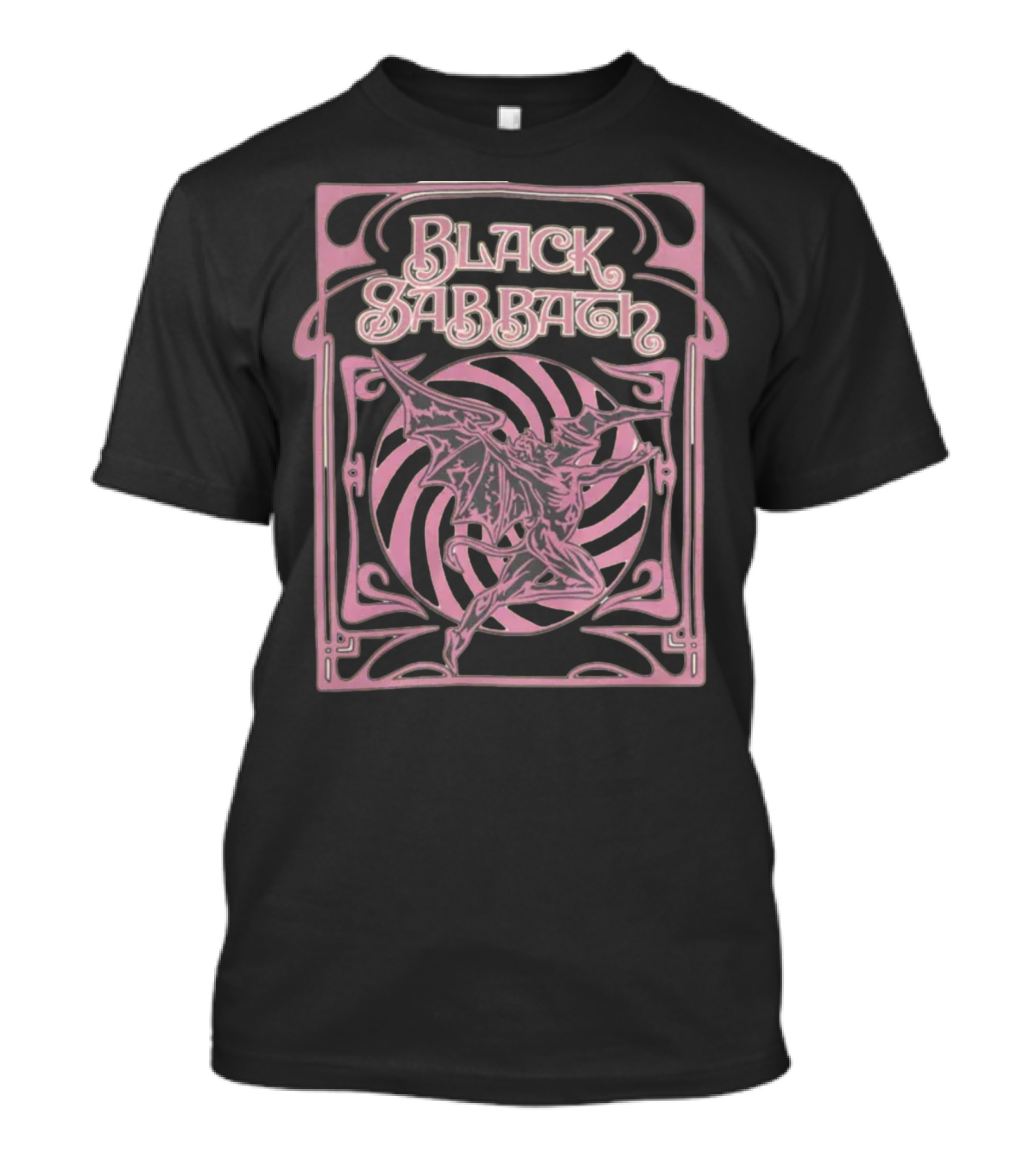 Black Sabbath Pastel Demon Art Nouveau Spiral T-Shirt