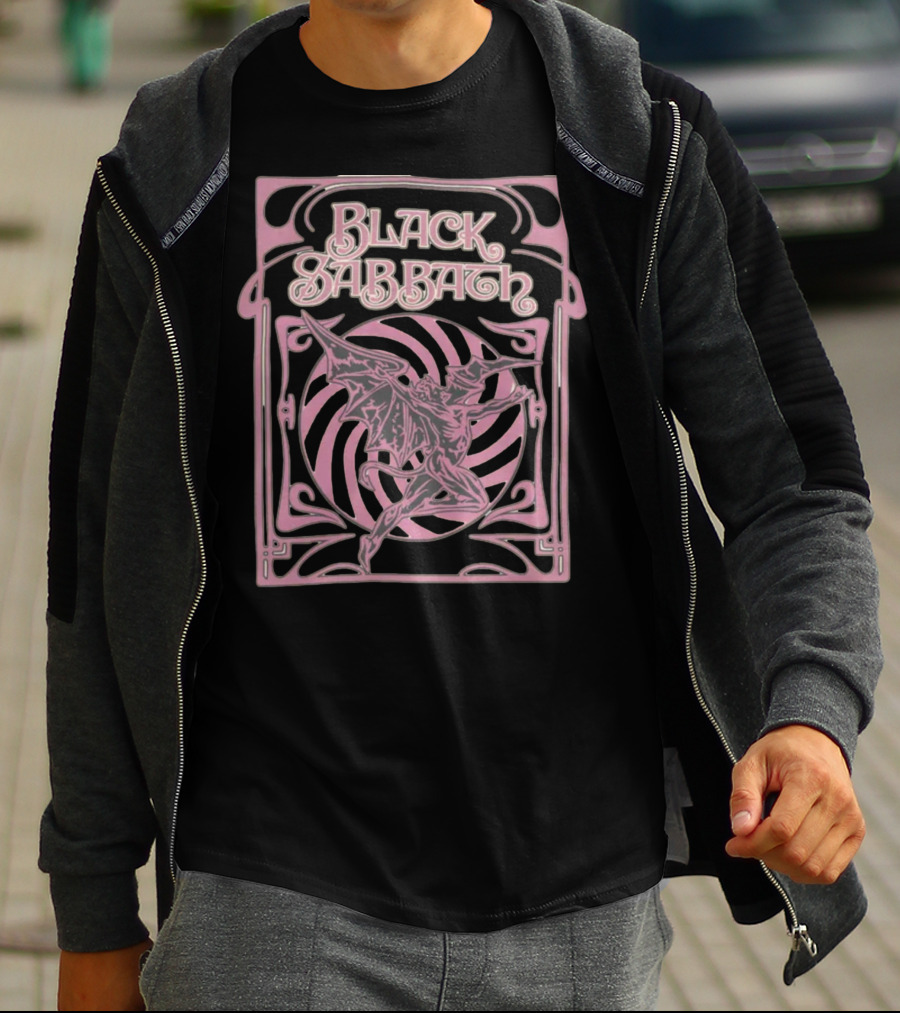 Black Sabbath Pastel Demon Art Nouveau Spiral T-Shirt