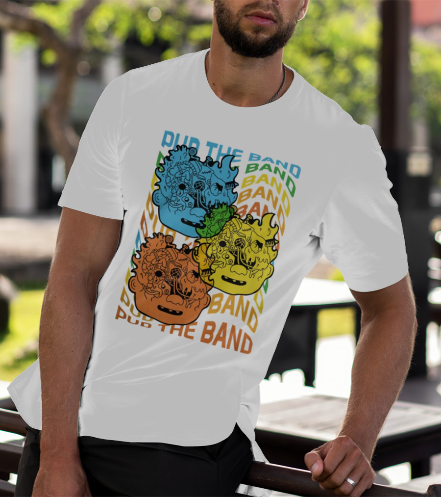 Pup The Band Headburster Technicolor Art Face Trio T-Shirt