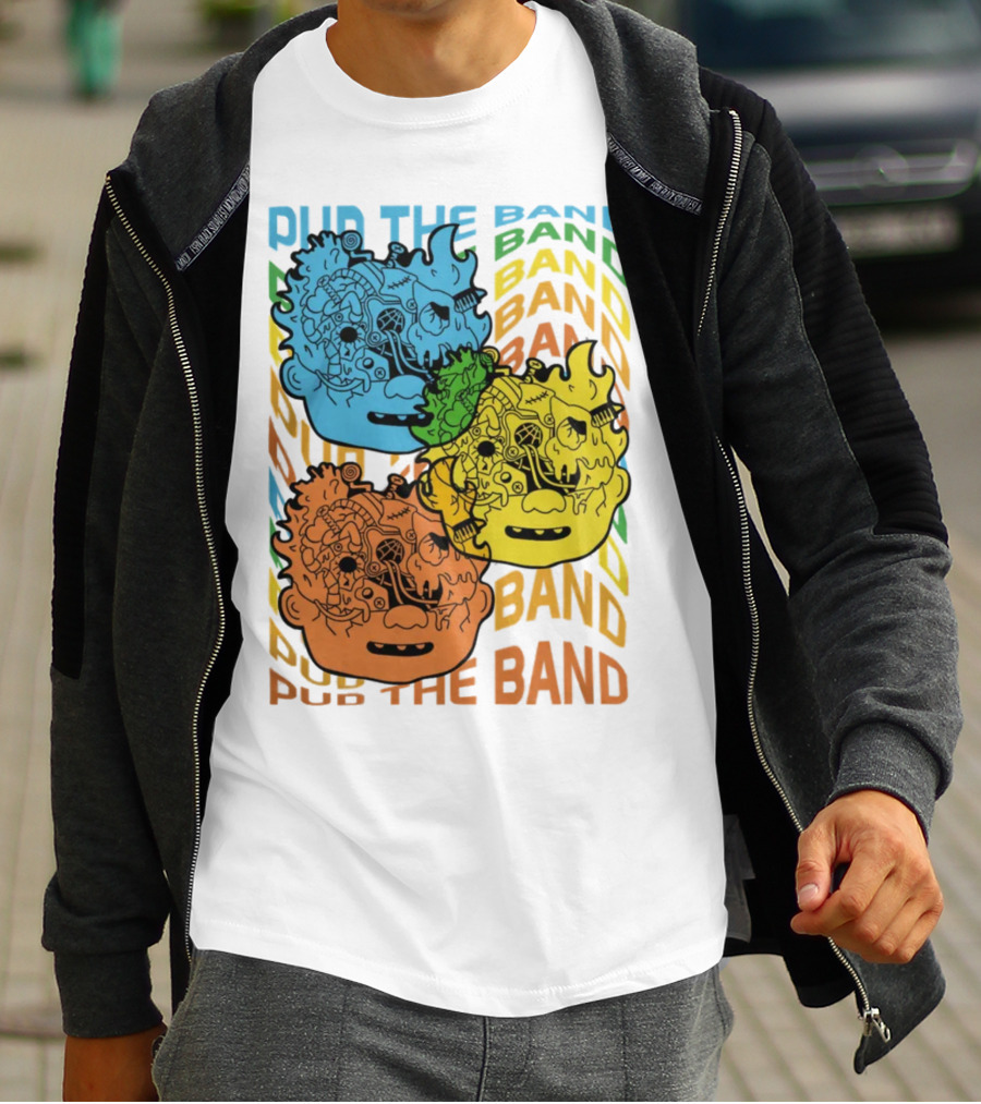 Pup The Band Headburster Technicolor Art Face Trio T-Shirt
