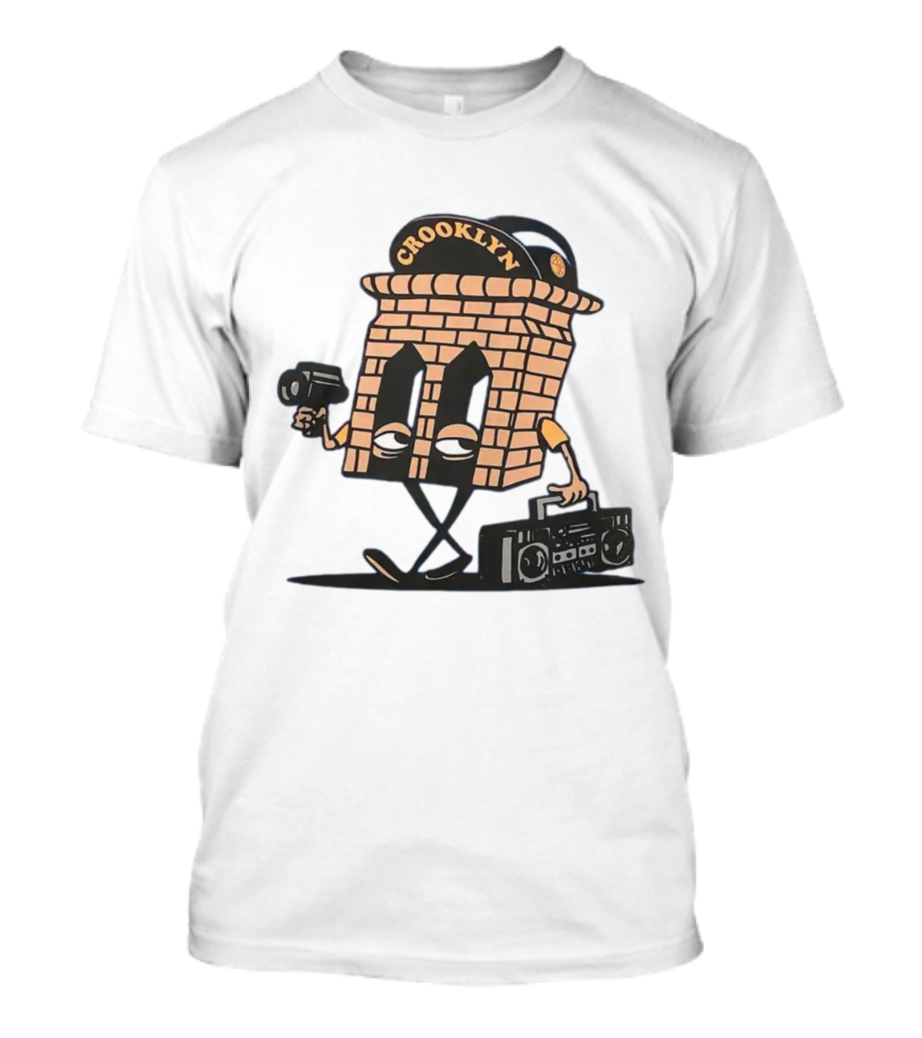 Crooklyn Brick Character With Camera And Boombox T-Shirt