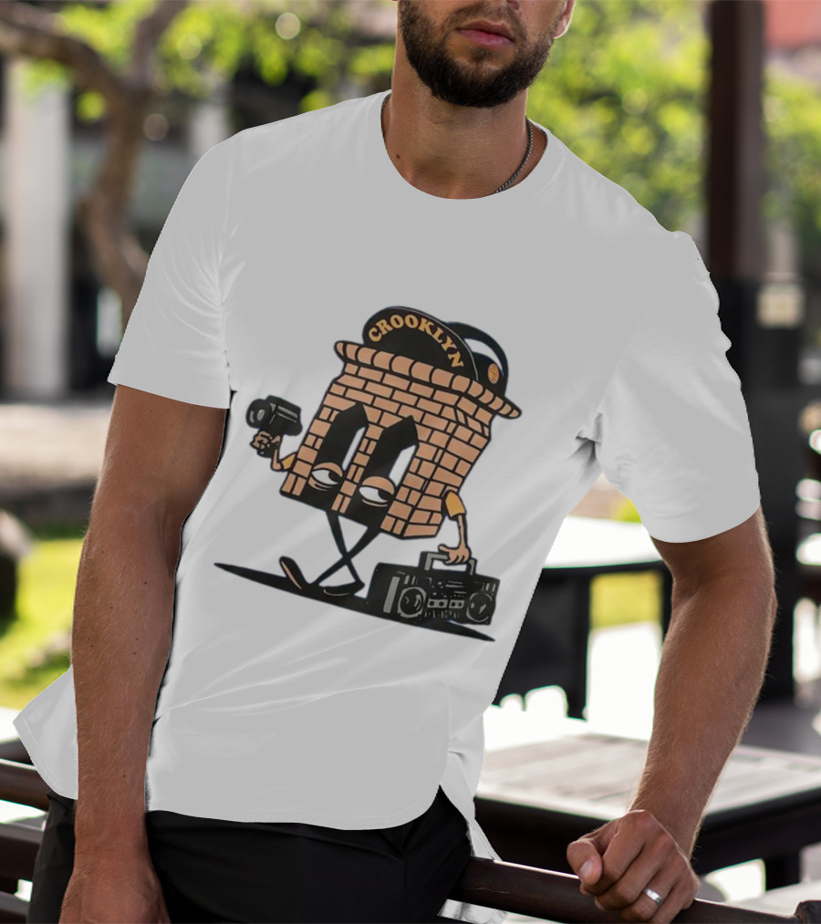 Crooklyn Brick Character With Camera And Boombox T-Shirt