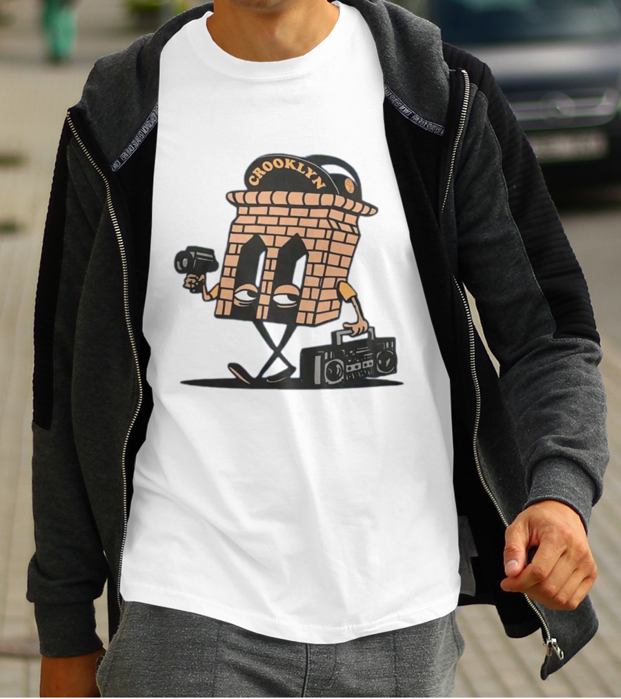 Crooklyn Brick Character With Camera And Boombox T-Shirt