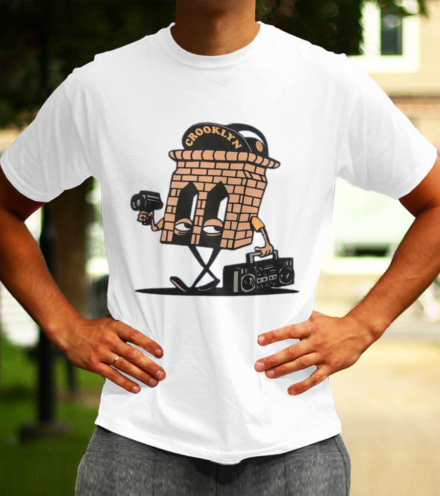 Crooklyn Brick Character With Camera And Boombox T-Shirt