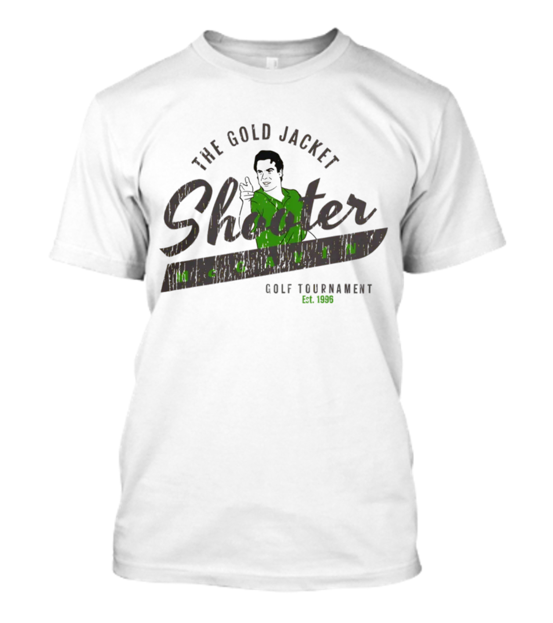 The Gold Jacket Shooter McGavin Golf Tournament Est. 1996 Super 70s Sports Store T-Shirt