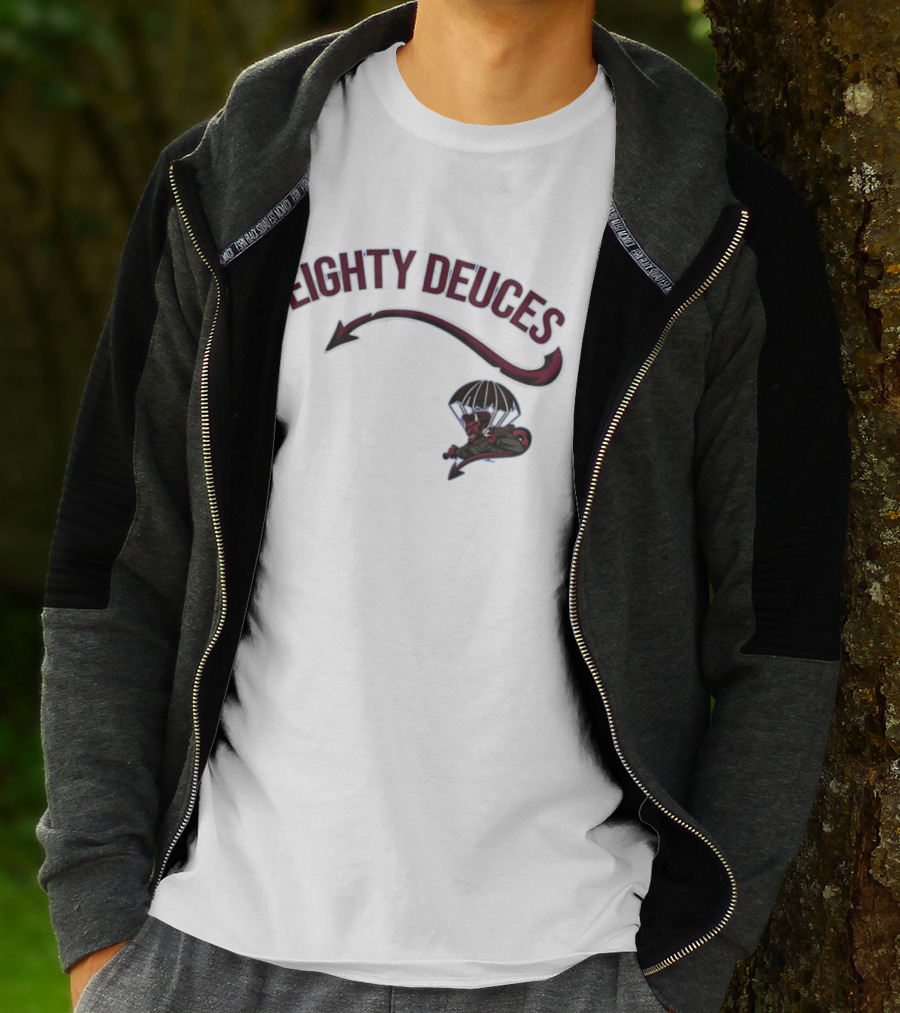 Eighty Deuces Parachuting Mascot Fayetteville Woodpeckers Milb Store T-Shirt