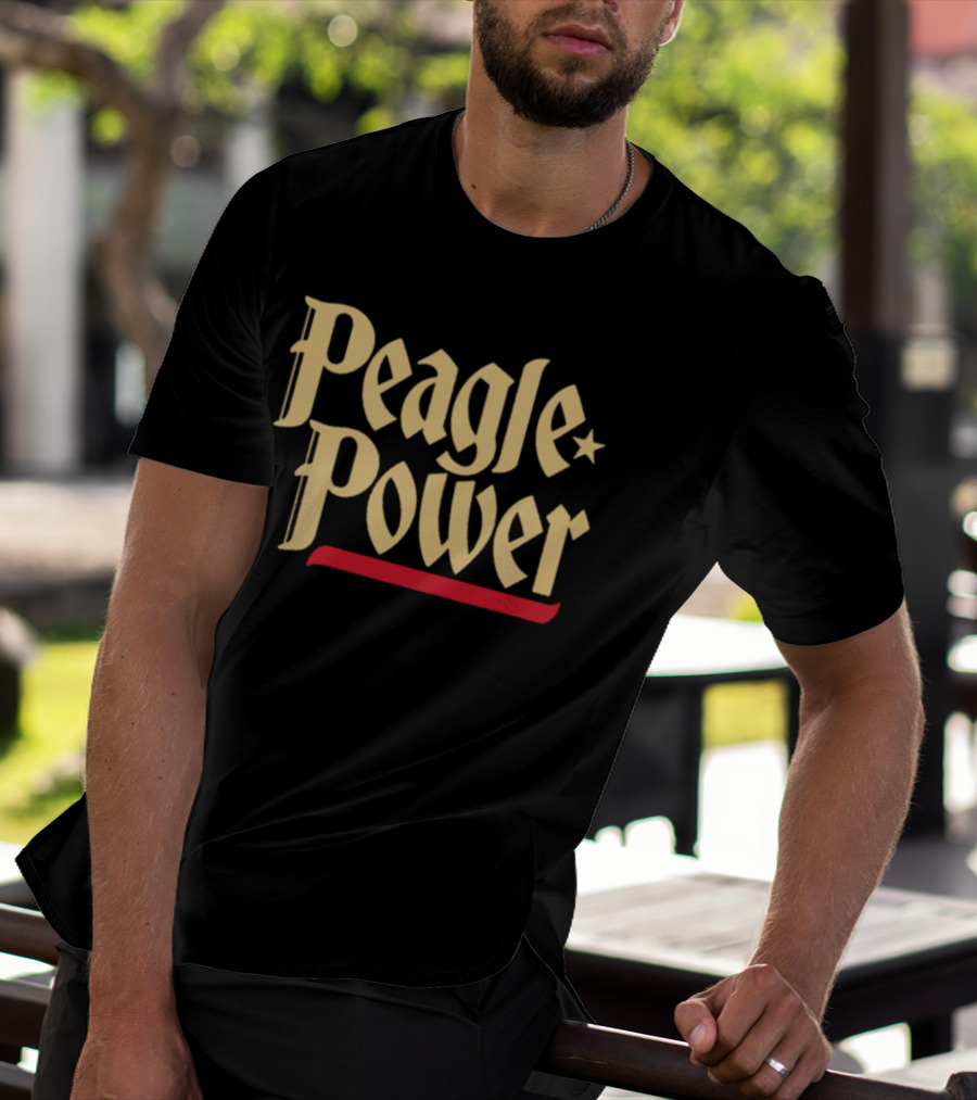 Peagle Power Retro Style Text With Red Underline And Star T-Shirt