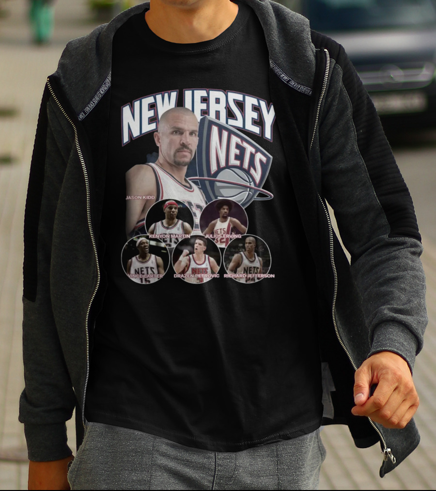 New Jersey Nets Jason Kidd Kenyon Martin Julius Erving Vince Carter Drazen Petrovic Richard Jefferson T-Shirt