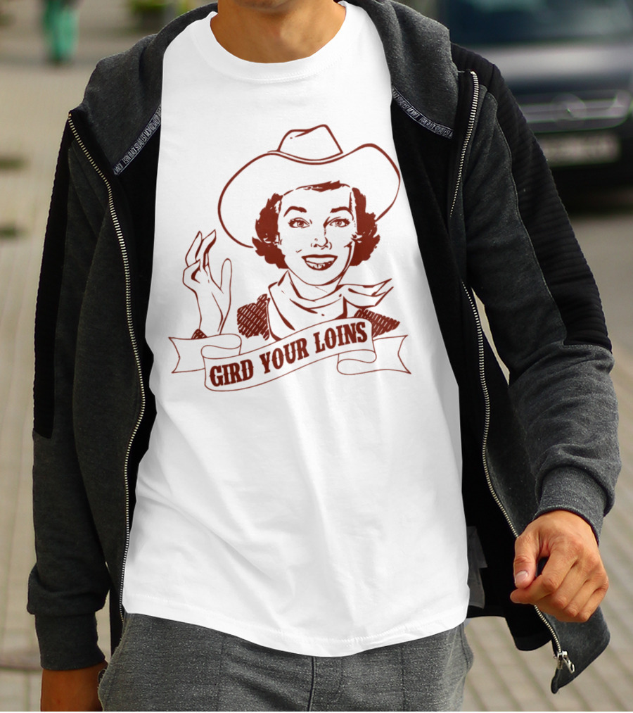 Giggly Squad Merch Gird Your Loins Cowboy Illustration Blush T-Shirt