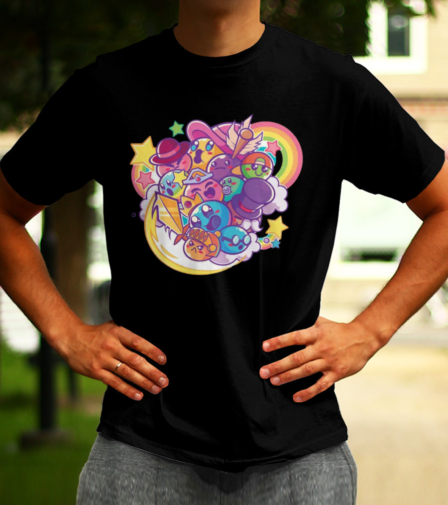 Terraria Merch Town Slime Rainbow Star Hat Collection T-Shirt