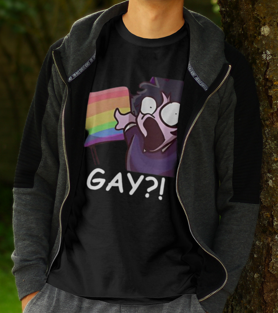 Jellybean Gay? Rainbow Flag Shocked Reaction T-Shirt
