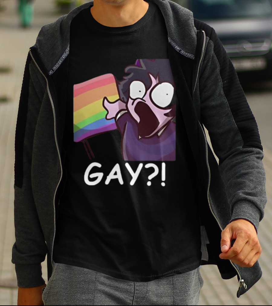 Jellybean Gay? Rainbow Flag Shocked Reaction T-Shirt