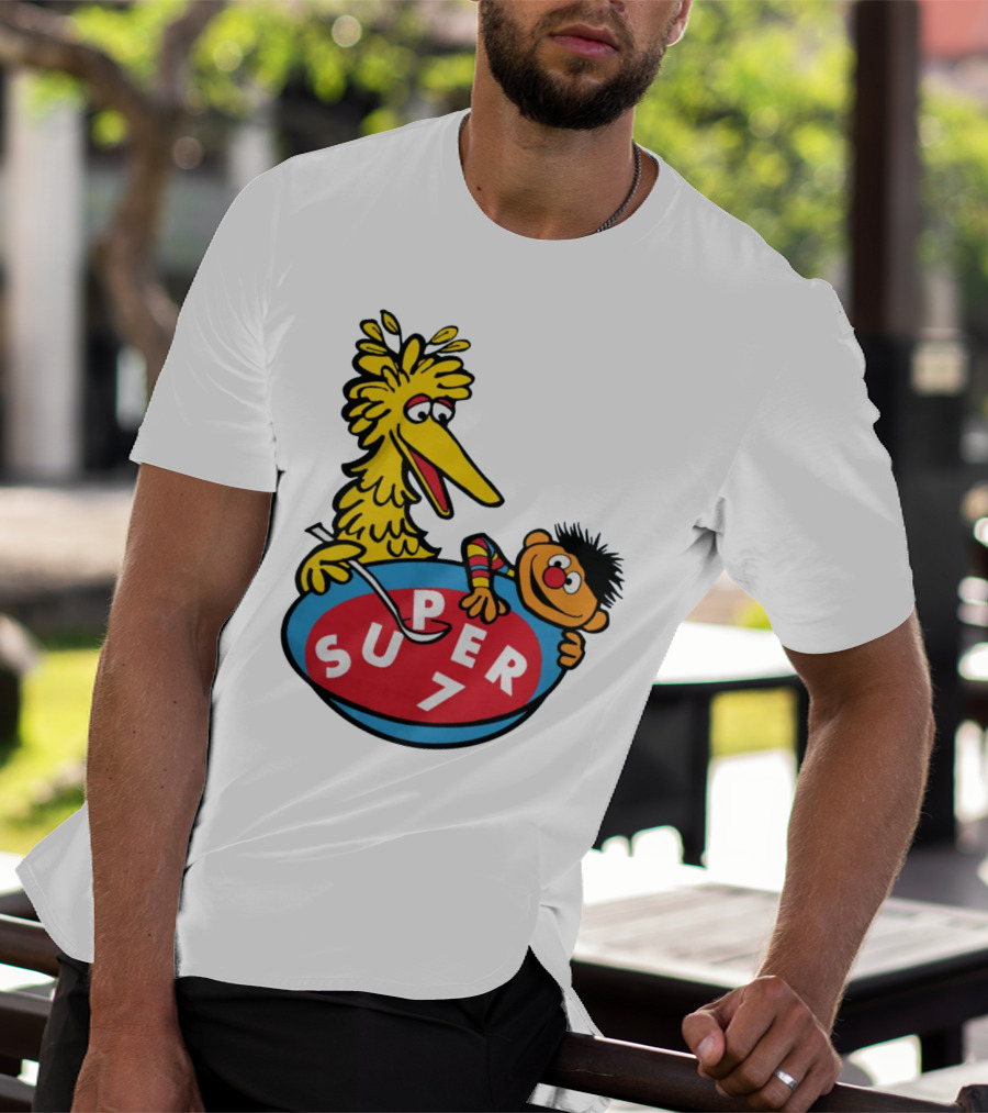 Big Bird And Ernie Super 7 Alphabet Soup T-Shirt