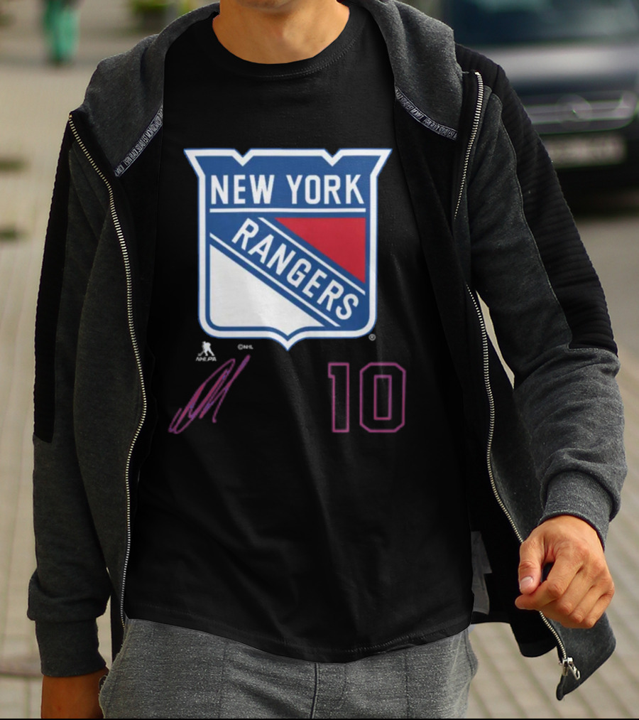 New York Rangers Artemi Panarin Number 10 NHLPA Logo Royal T-Shirt