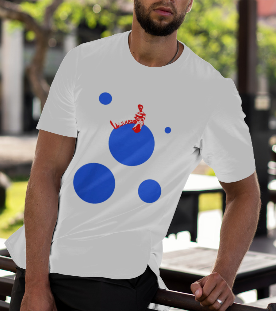 Harry's Styles Merch Red Figure Blue Polka Dot T-Shirt