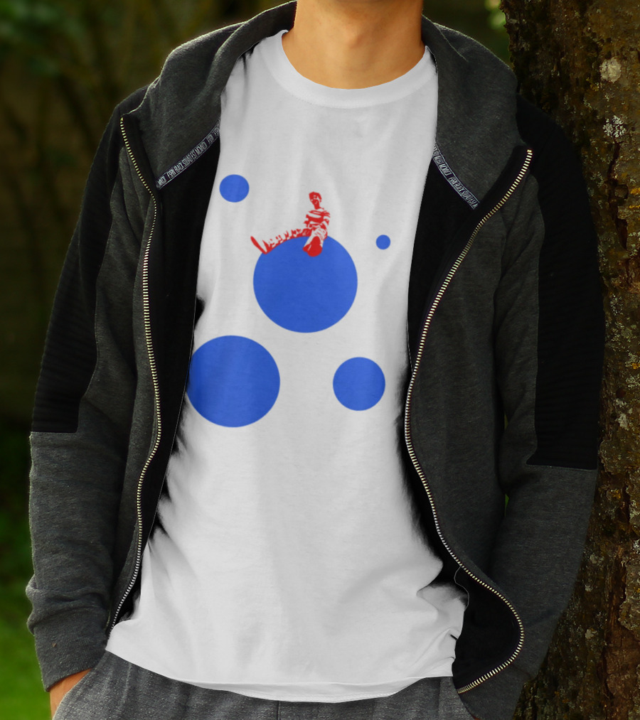 Harry's Styles Merch Red Figure Blue Polka Dot T-Shirt