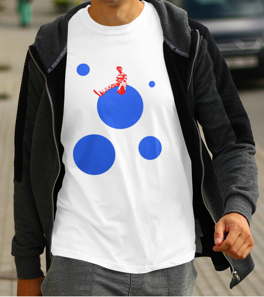 Harry's Styles Merch Red Figure Blue Polka Dot T-Shirt