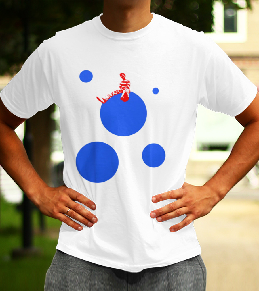 Harry's Styles Merch Red Figure Blue Polka Dot T-Shirt
