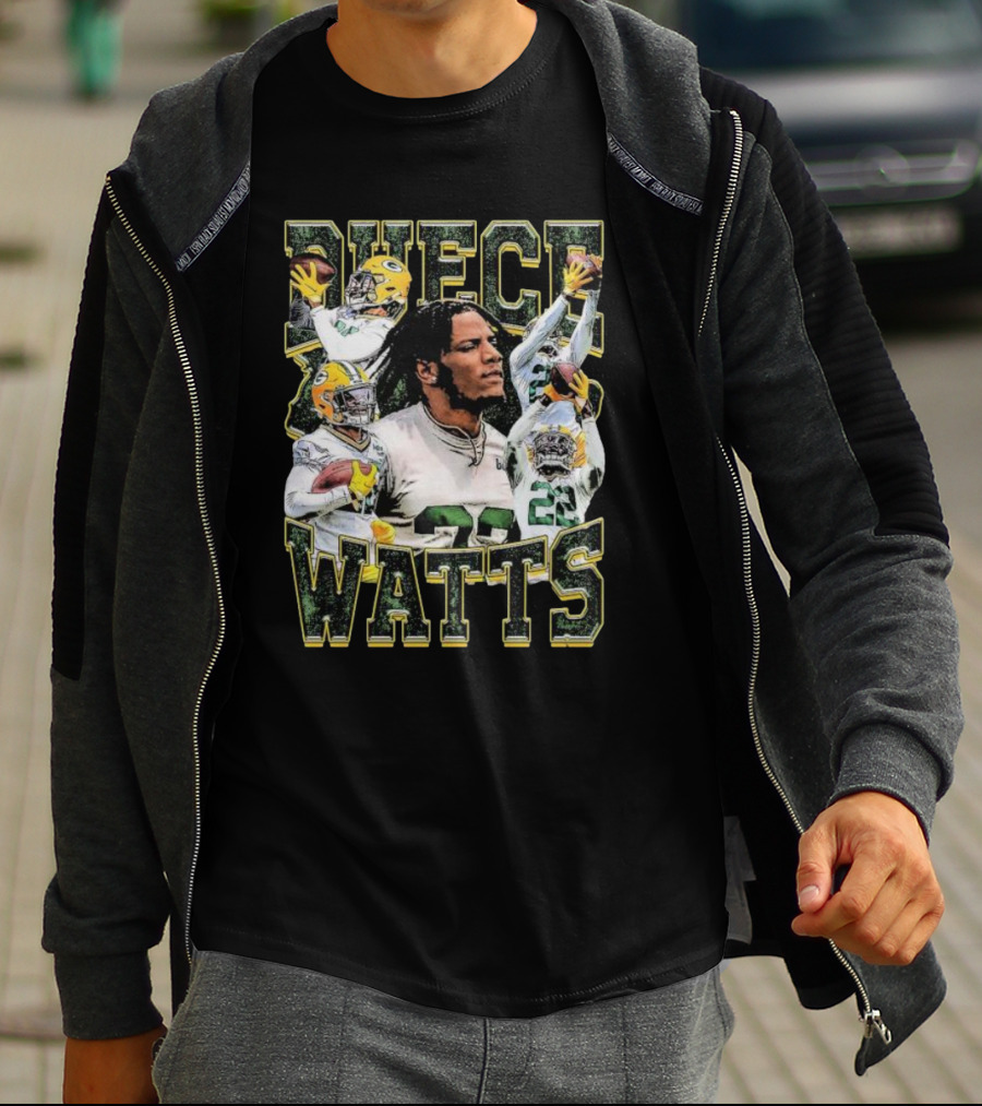 Green Bay Packers Duece Watts NFL Football Player Montage T-Shirt