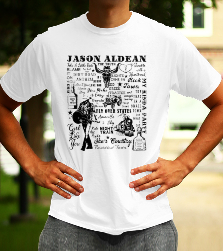 Jason Aldean My Kinda Party Night Train She's Country Girl Like You T-Shirt