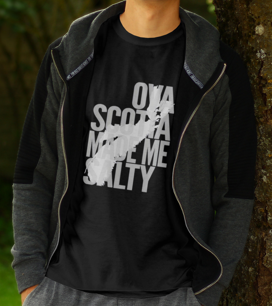Nova Scotia Made Me Salty Ova Coast Map T-Shirt