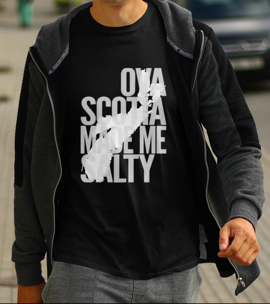 Nova Scotia Made Me Salty Ova Coast Map T-Shirt