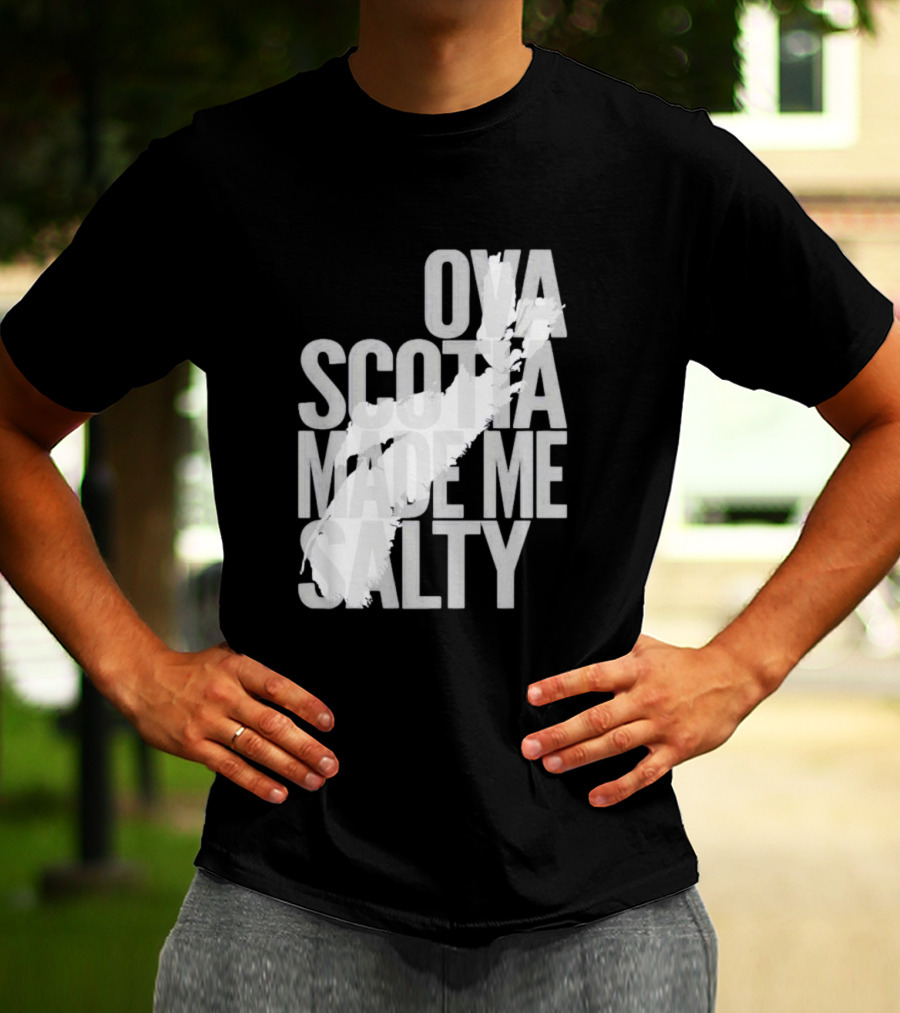 Nova Scotia Made Me Salty Ova Coast Map T-Shirt