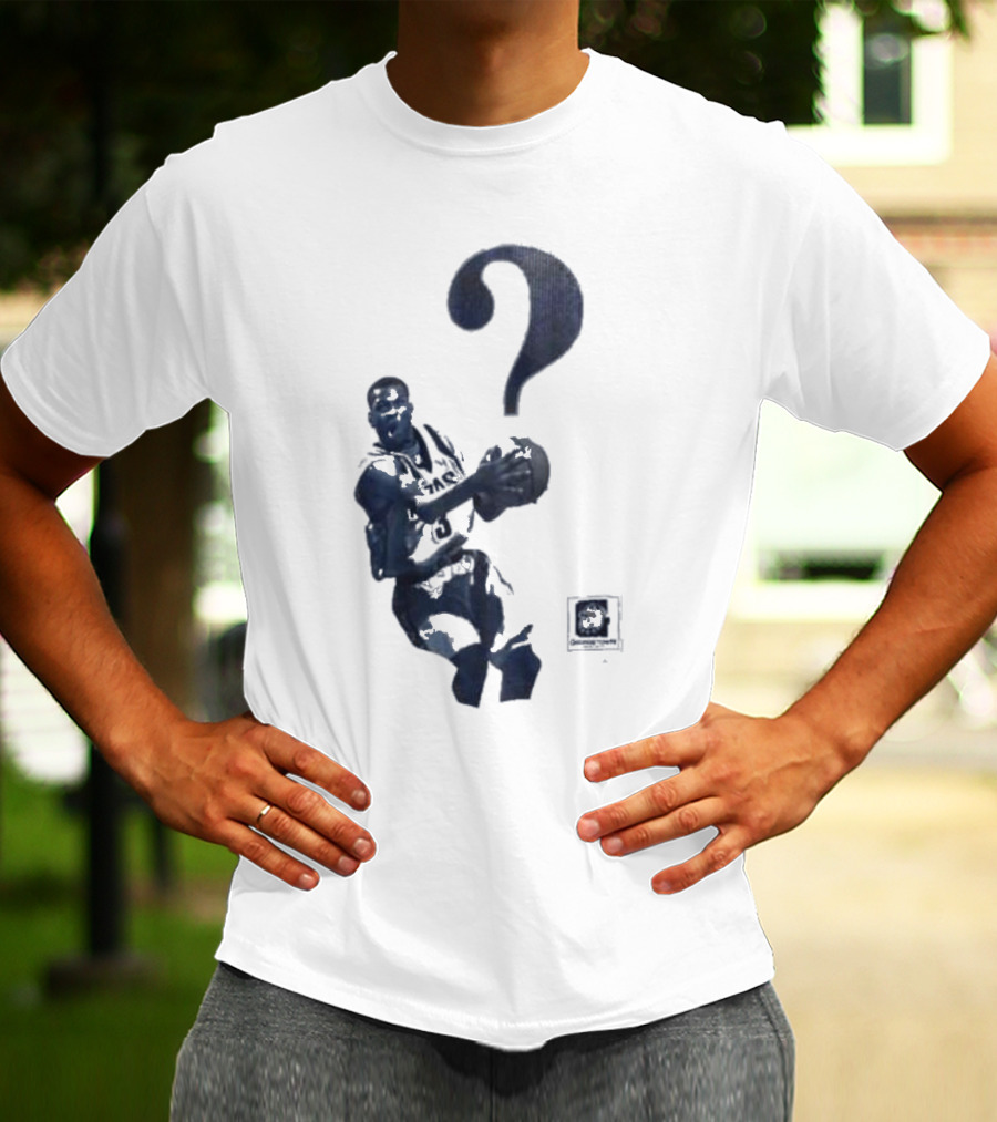 The Answer Georgetown University Allen Iverson Basketball Icon With Question Mark T-Shirt