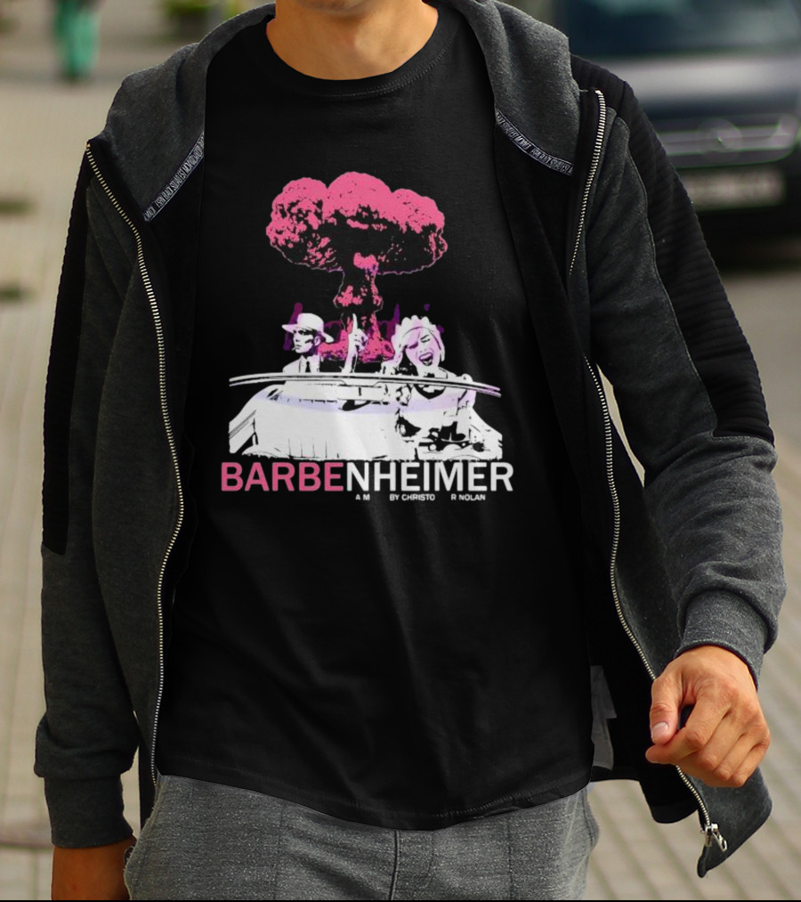 Vintage Barbenheimer A Movie By Christopher Nolan Comeon Baby Let’s Go Party T-Shirt