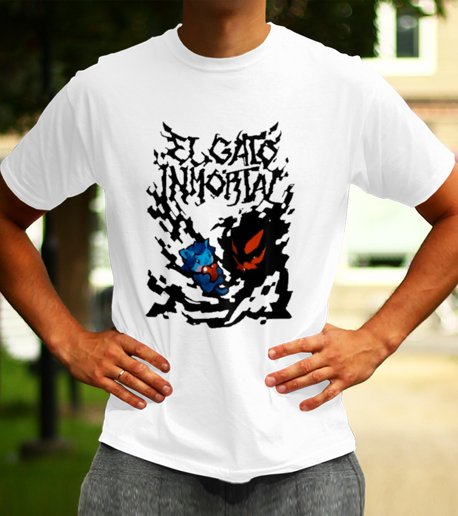 El Gato Inmortal Spooky Halloween Cat Pumpkin Shadow T-Shirt
