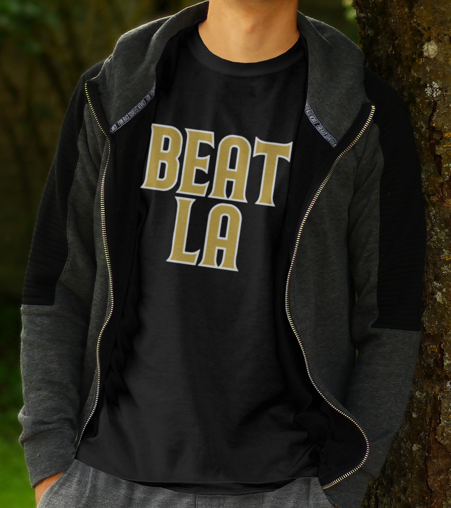 San Diego Beat LA Brown Text T-Shirt