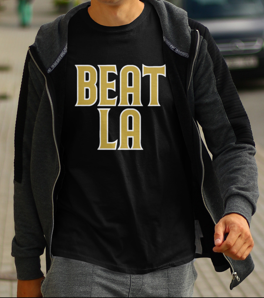 San Diego Beat LA Brown Text T-Shirt