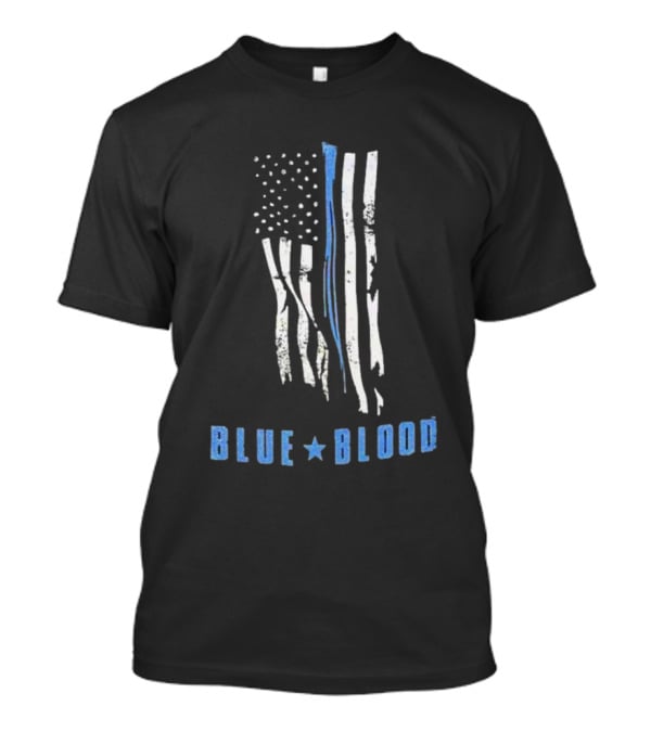 Blue Blood American Flag Thin Blue Line T-Shirt