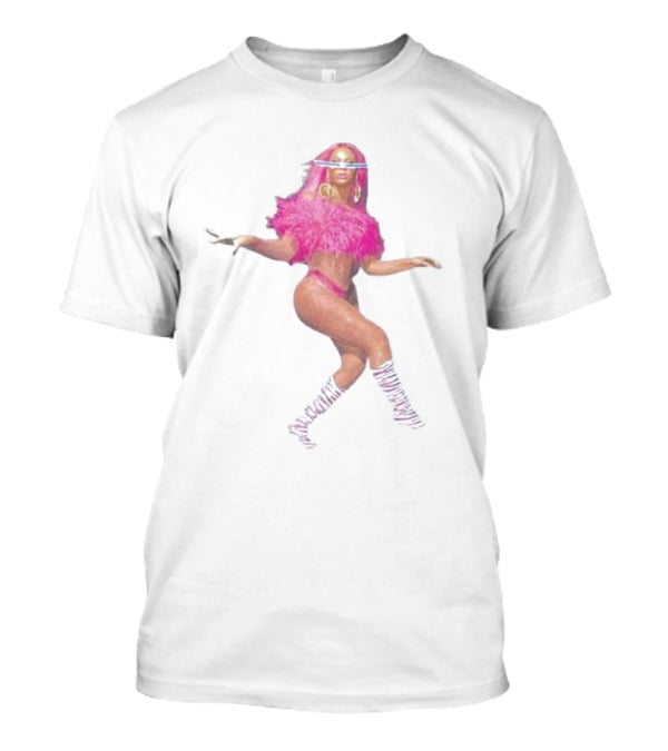Year Of Renaissance Dance Celebration With Vibrant Pink Feather Outfit And Bold Stripe Boots T-Shirt