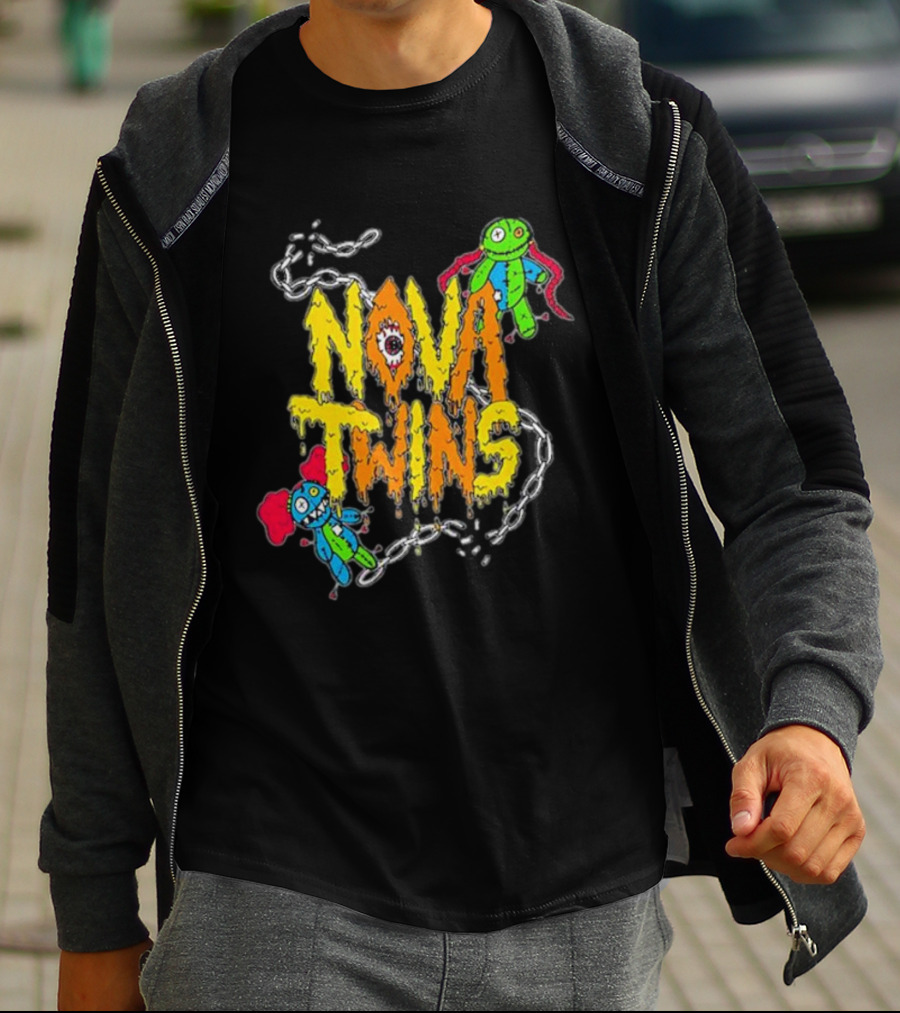 Nova Twins Voodoo Dolls With Chains And Colorful Characters T-Shirt