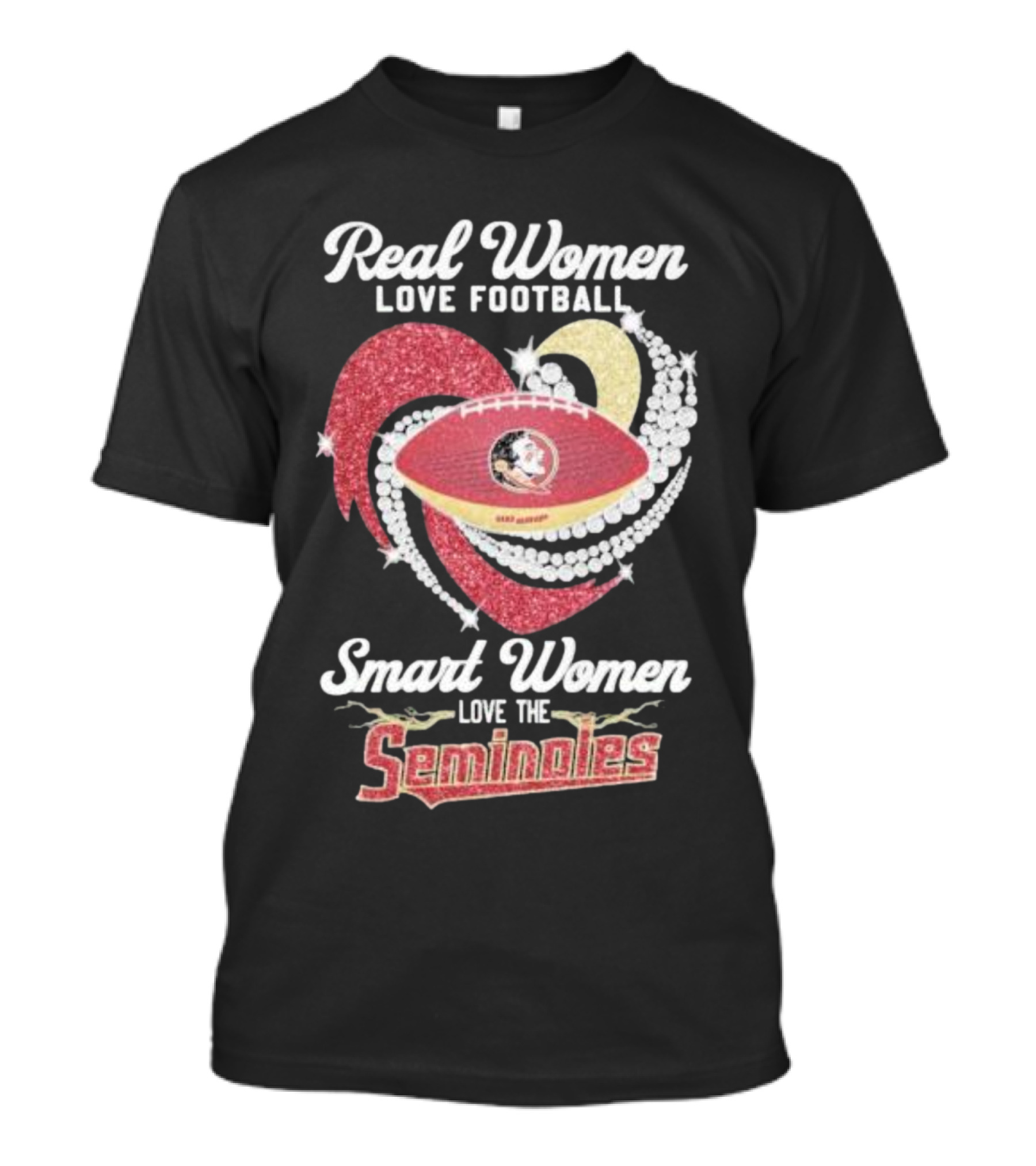 Real Women Love Football Smart Women Love The Seminoles Football T-Shirt
