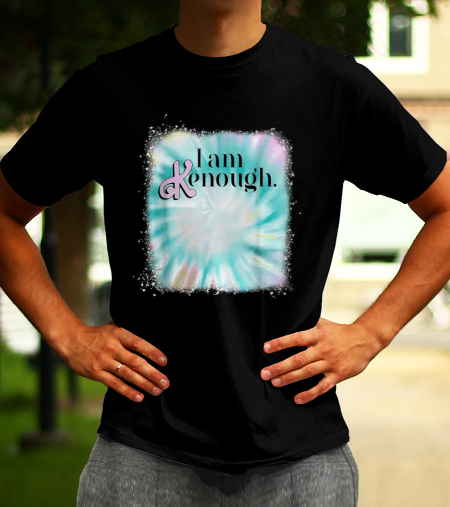 Pinky Ken I Am Ken Enough Tie-Dye Spiral Text T-Shirt