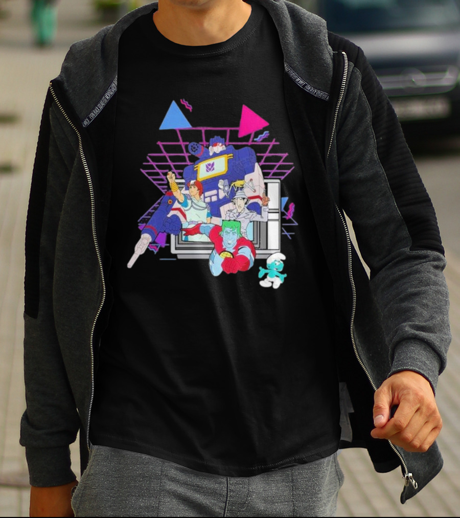 Retro Roll-Call From Iconic 80s Cartoon Heroes And Transforming Robot Adventures T-Shirt