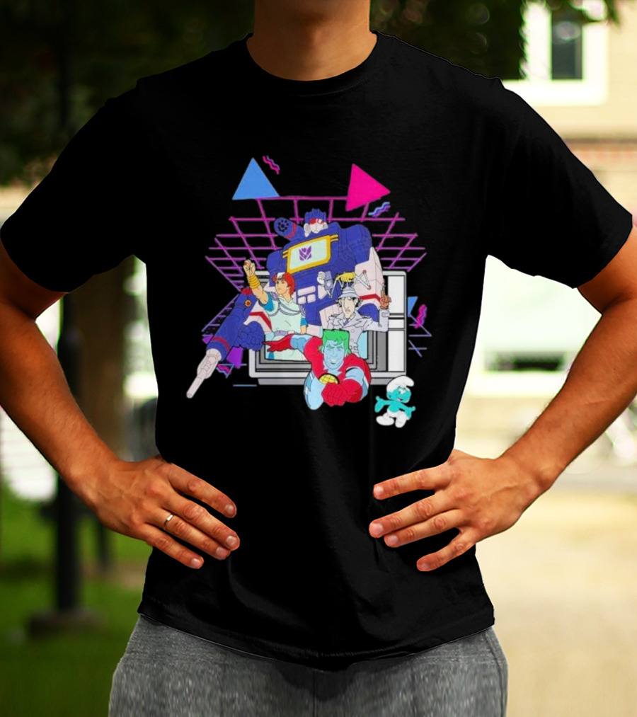 Retro Roll-Call From Iconic 80s Cartoon Heroes And Transforming Robot Adventures T-Shirt