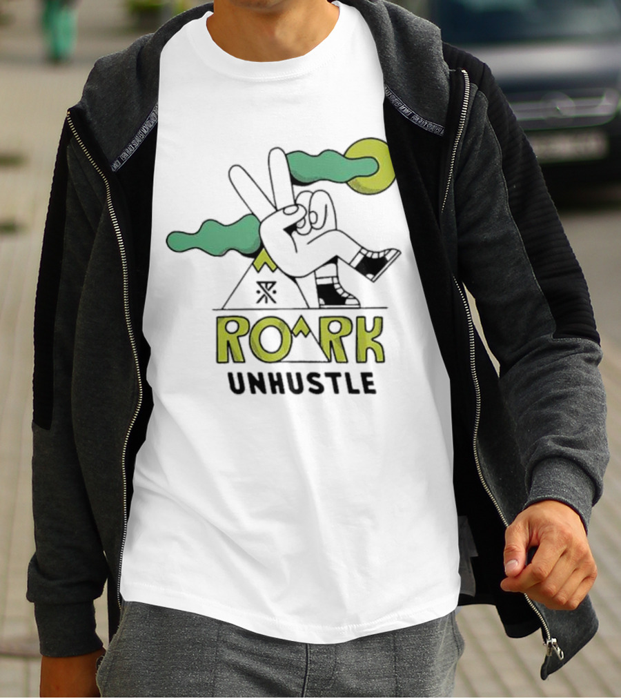 ROARK Unhustle Peace Sign Triangle Night Sky Moon T-Shirt