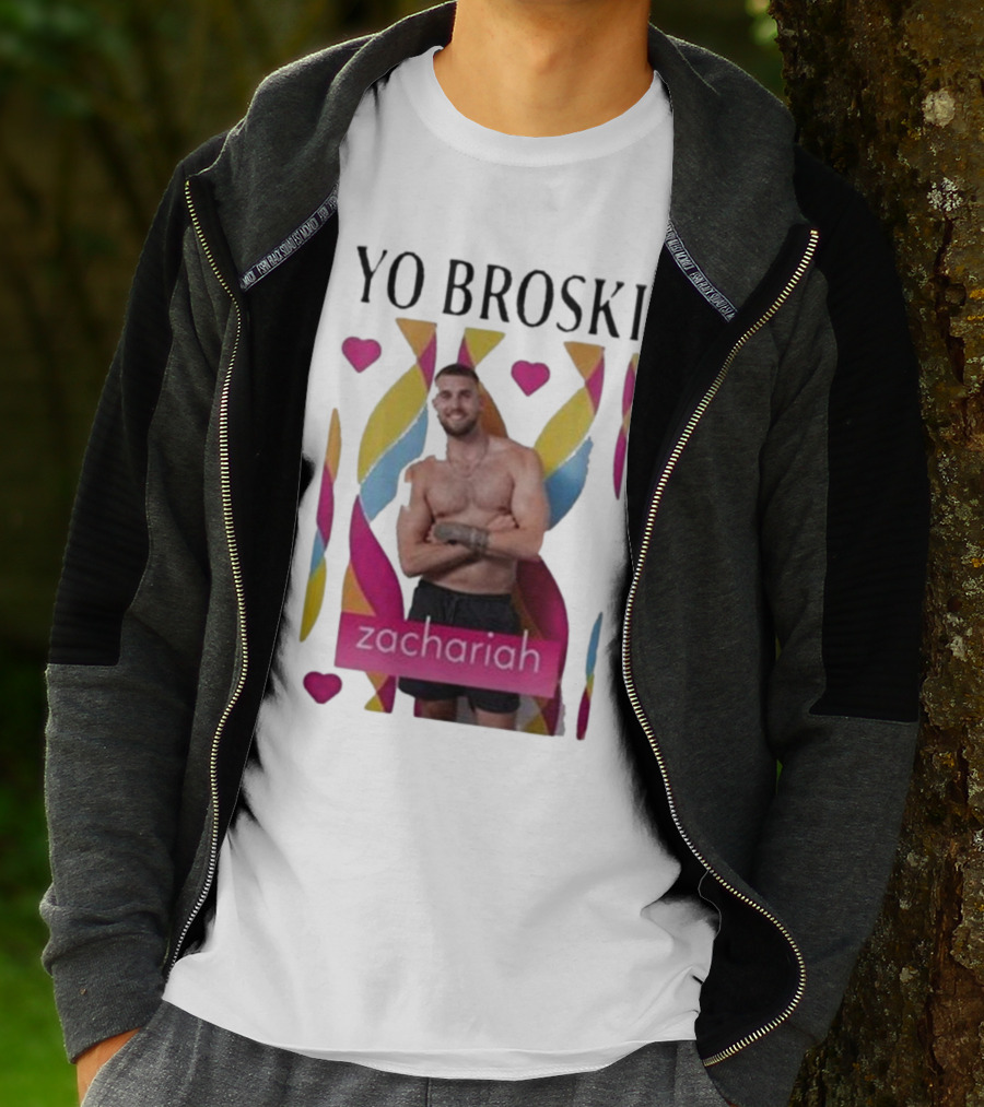 Yo Broski Zachariah Colorful Abstract Hearts T-Shirt