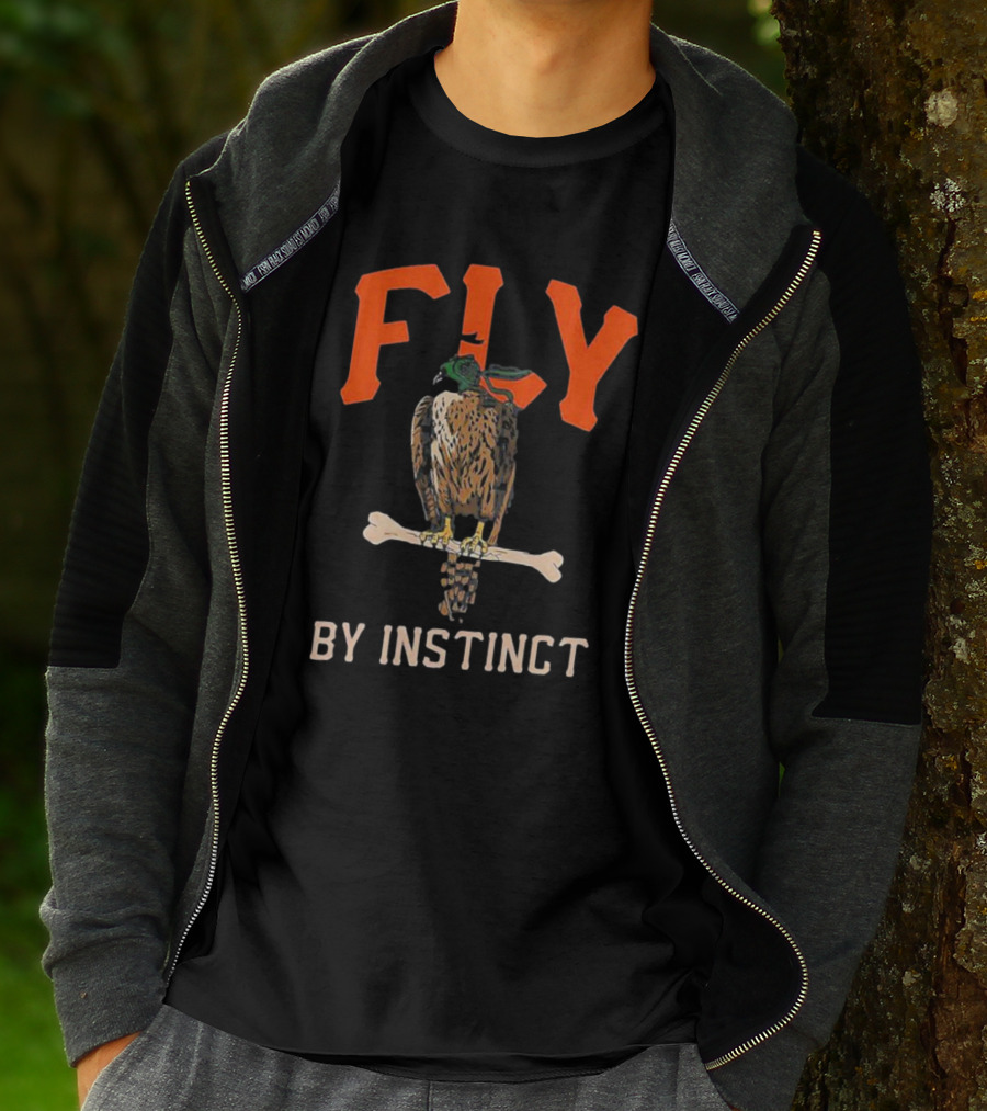 Fly By Instinct Falcon On Bone Perch T-Shirt