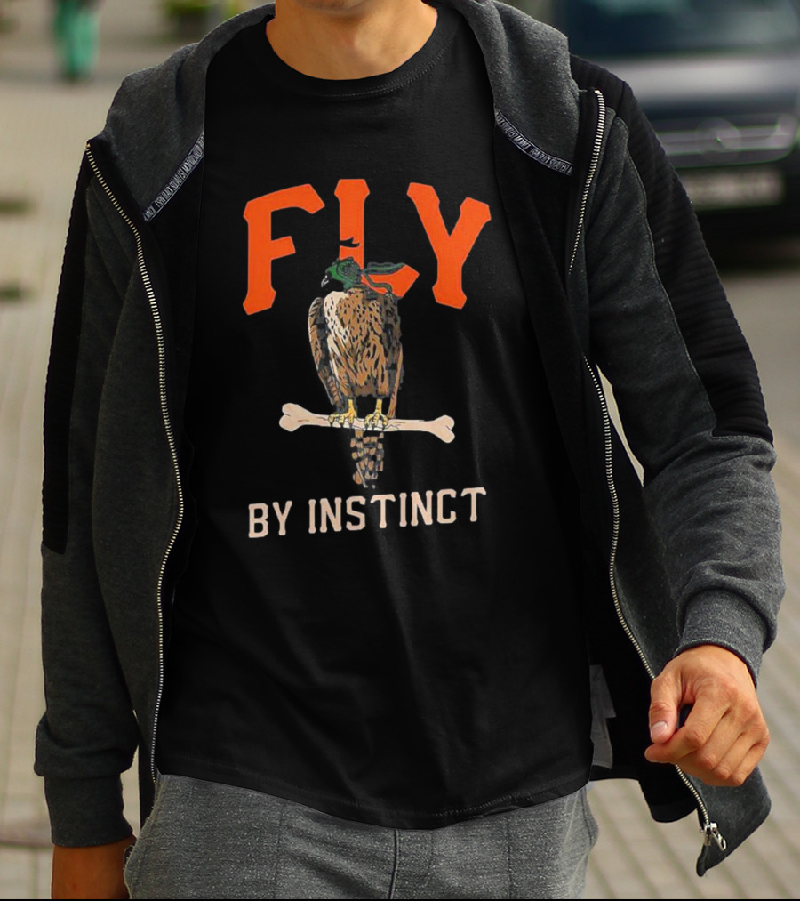 Fly By Instinct Falcon On Bone Perch T-Shirt