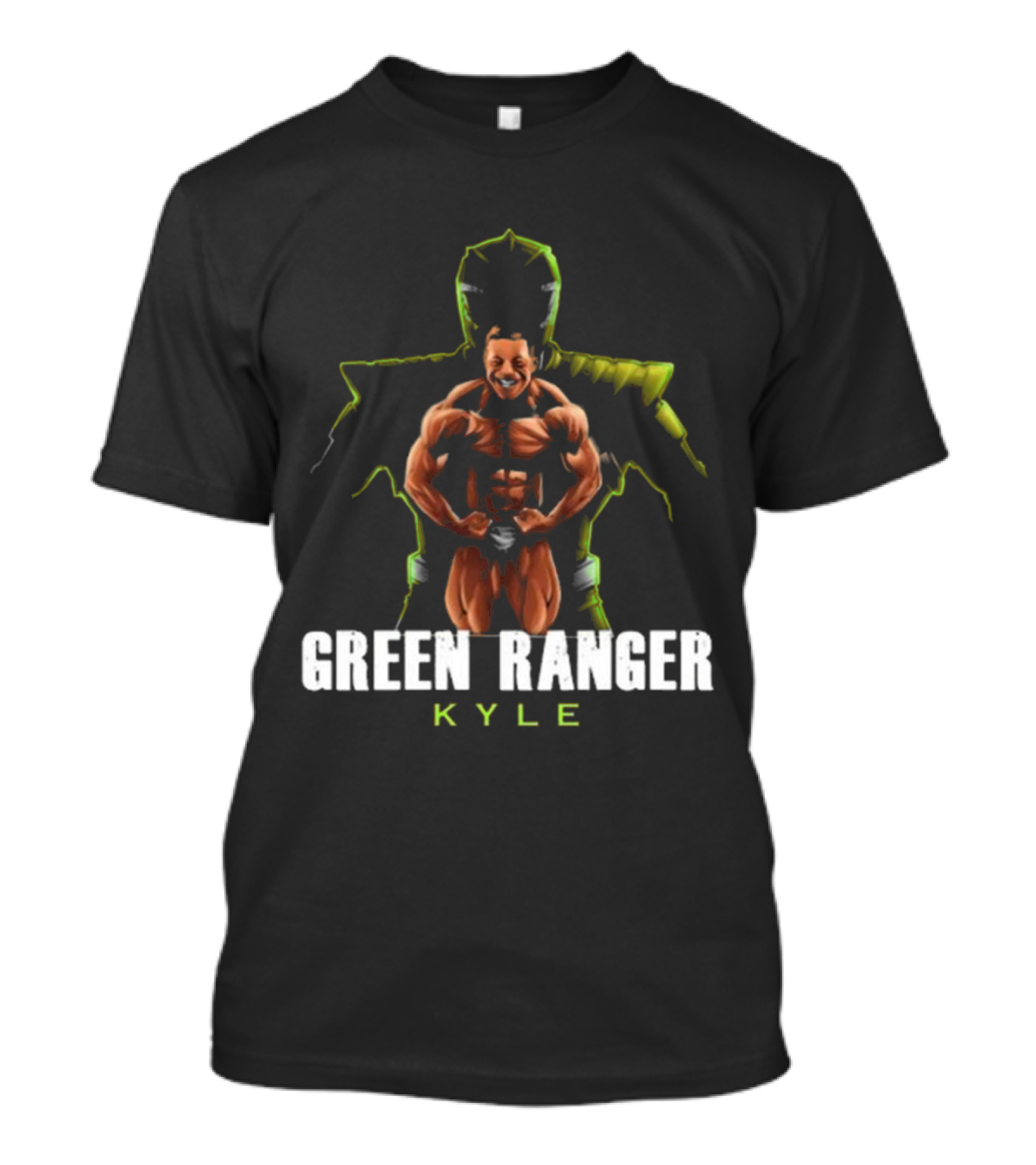 GREEN RANGER KYLE Muscular Hero Pose T-Shirt