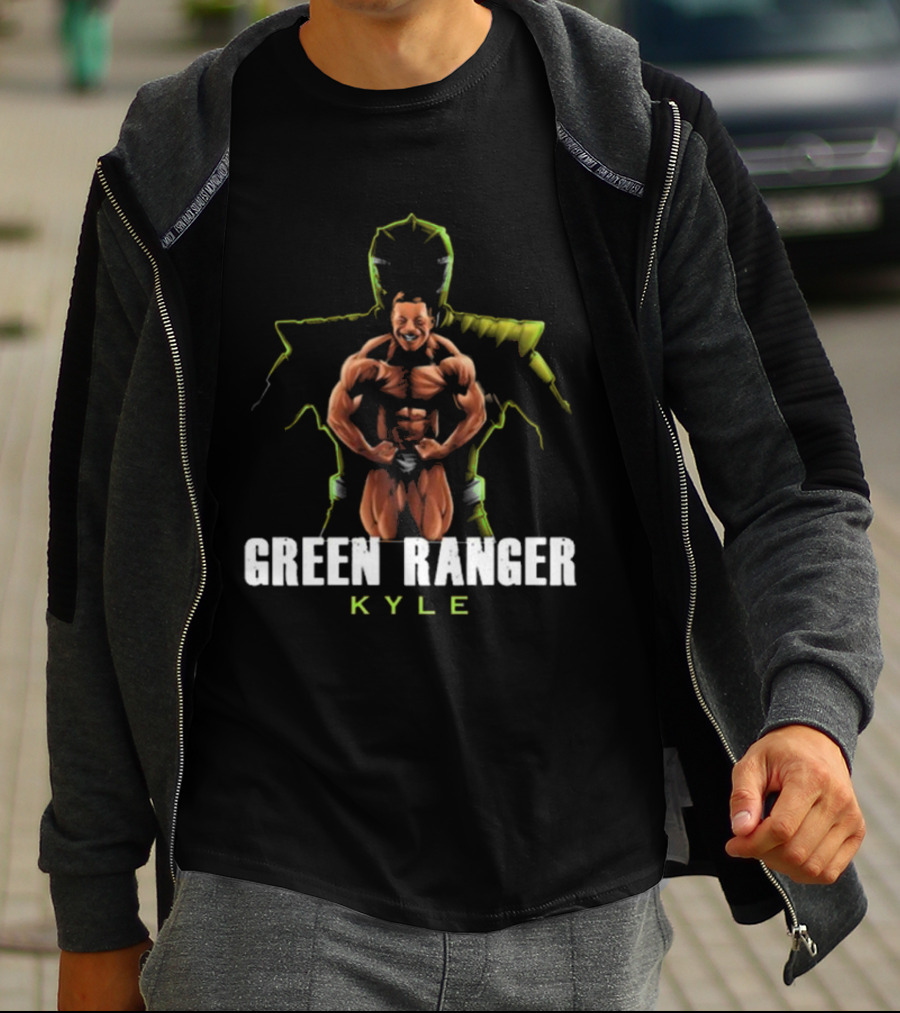 GREEN RANGER KYLE Muscular Hero Pose T-Shirt